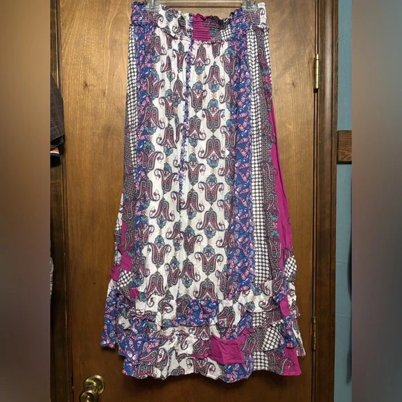 Reba Mesmerized by Morocco Patchwork Maxi Skirt Size Large - Picture 5 of 7